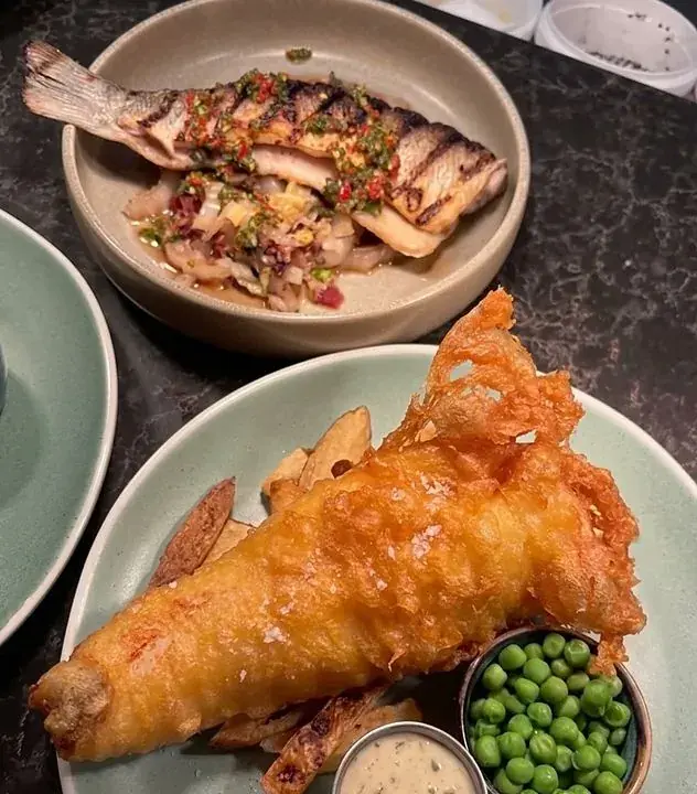 Fish and peas