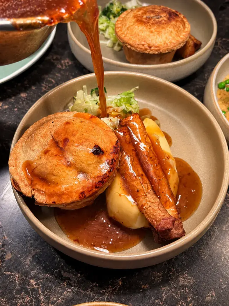 Roast with gravy at The Yew Tree, Maidstone