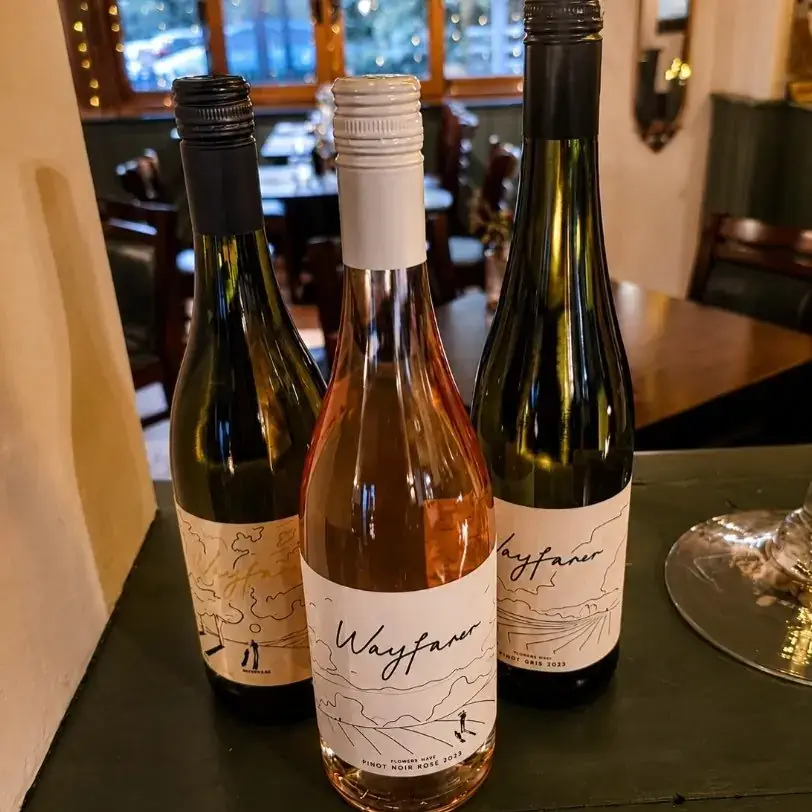 Kentish wines on the table at The Yew Tree