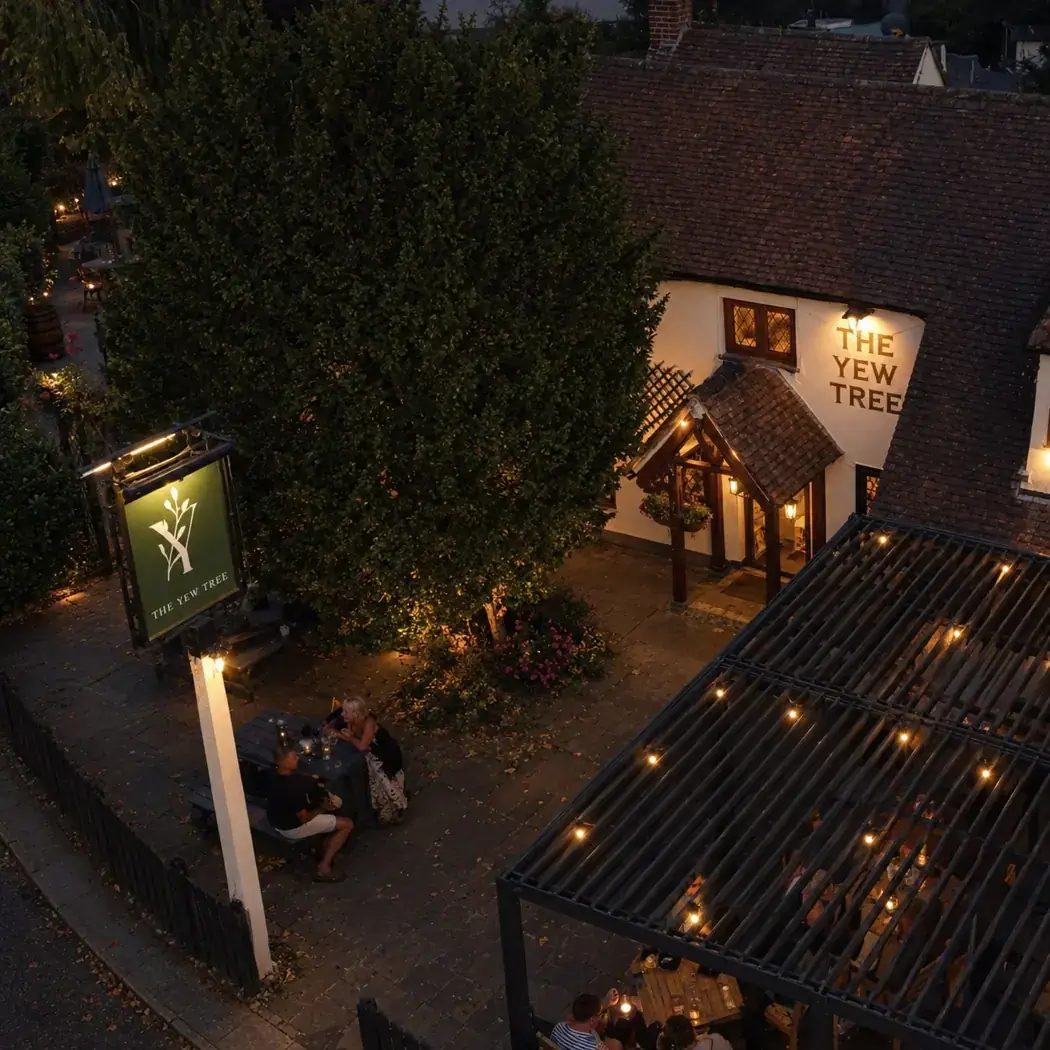 Lit up for the evening at The Yew Tree, Maidstone