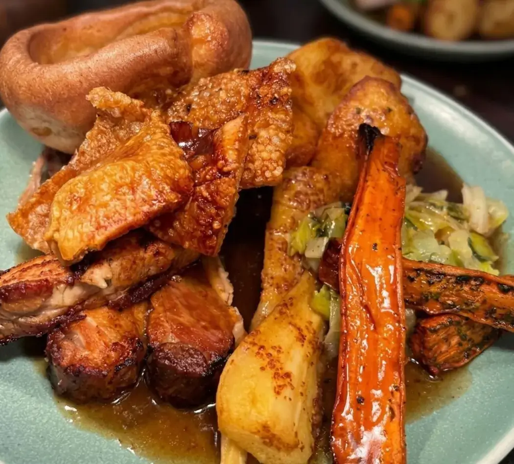 Golden roast potatoes at The Yew Tree, Maidstone